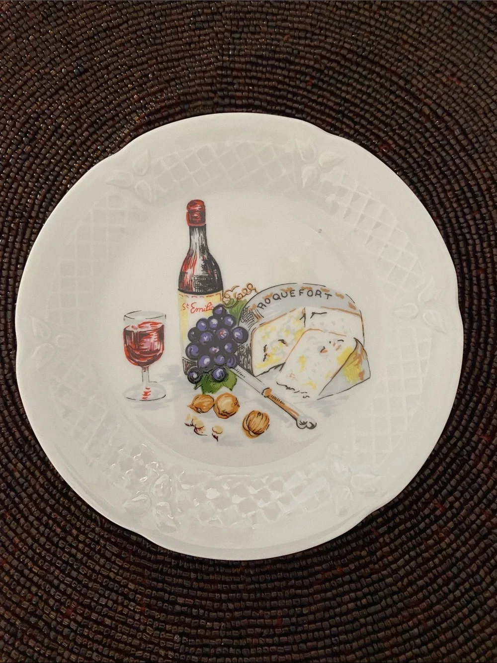 Philippe Deshoulieres Limoges Cocktail Plates Boxed Set of 6